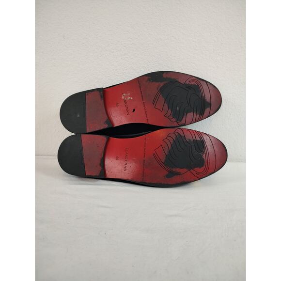 ELANROMAN, Black Velvet Loafer, Gold Tone Buckle Slip On Mens, Size 46  BR-C1493 - Picture 10 of 13